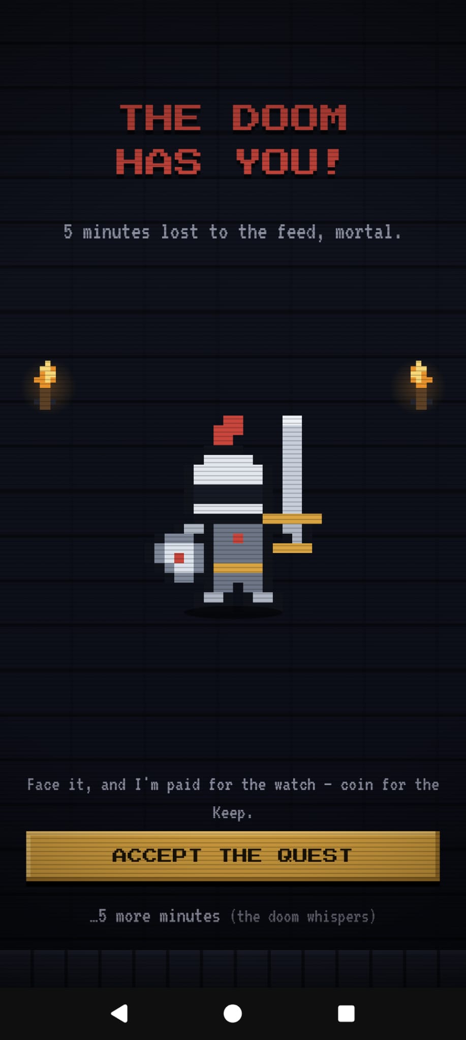 DoomSunder takeover screen - The Doom has you, Sir Sunder stands ready